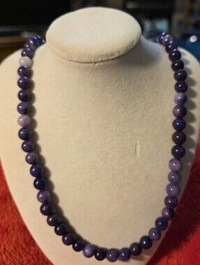 Dark Purple Jade Necklace -